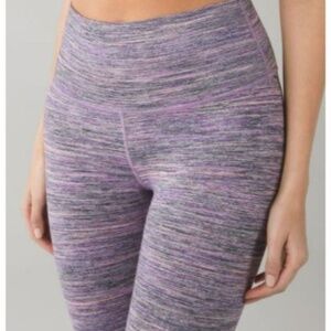 Lululemon Under Wunder High Rise Space Dye Camo (Violet/Black/Grape) - Size 6